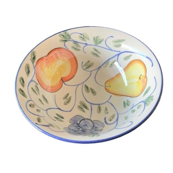 Pre Owned Tabletops Unlimited Hand Painted Frutteto Fruit Soup Bowl Classic - Picture 5 of 14